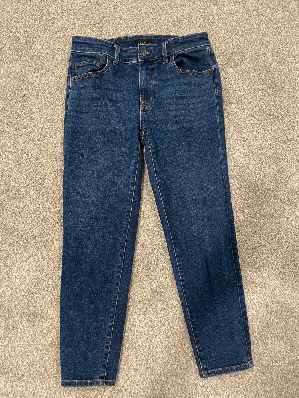 Talbots Dark Blue Relaxed Jeans with Contrast Stitching